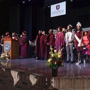 the stage at the 137th charter day convocation at central state university