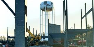 construction of a research facility at central state university with a CSU water tower in the background