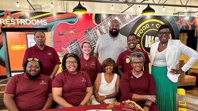 Nine Central State University representatives at the 2023 African American Wellness Walk kickoff event
