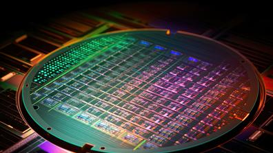 a colorful semiconductor processing chip