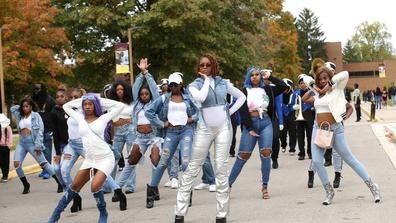 dancers in a parade during central state university homecoming 2023