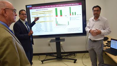researchers from central state university display results of their work with the intel summer internship for women and underrepresented minorities