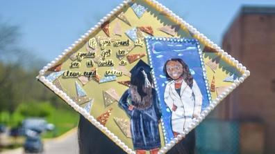 a decorated graduation cap