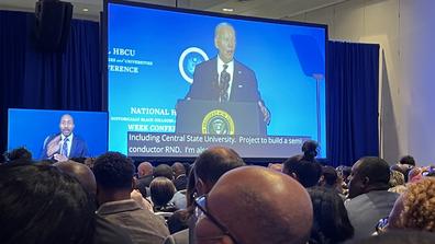 president joe biden talks about central state university at the White House Initiative National HBCU Week Conference