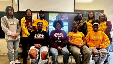 central state university marauders in yellow and gold