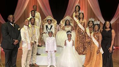 central state university royal court with leadership dressed formally