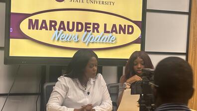 a central state university student interviews eunice kang'ethe fulbright language teaching assistant for the marauder land media group broadcast