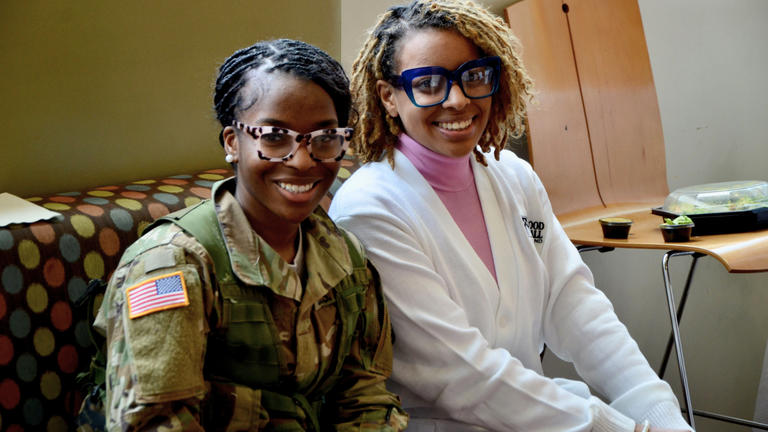 two central state university students in the Reserve Officers' Training Corps