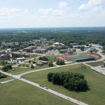 aerial photograph of Central State University in Wilberforce, Ohio