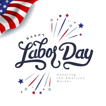 Happy labor day hand lettering background banner