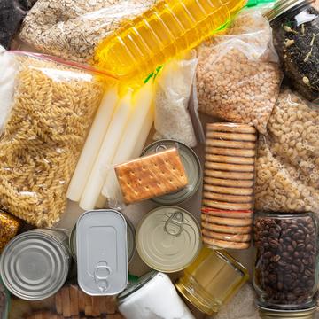 Canned goods, cereals, and pasta