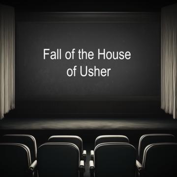 dark cinema with the title of the film fall of the house of usher france on the screen