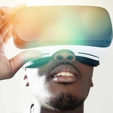 a person using virtual reality
