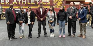 Dr. Carlos Brown, Central State University director of choral activities and assistant professor of music, and members of the Grammy-nominated Central State University Chorus