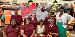 Nine Central State University representatives at the 2023 African American Wellness Walk kickoff event