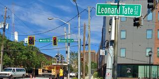 Leonard Tate Street in Atlanta, Georgia, named for the late Leonard Tate, Central State University class of 1970