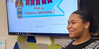 Central State University Preservice Teacher candidate Jahari Hannah introduces research on the importance of phonemic awareness, hearing sounds in language, as a foundational skill for teaching students to read