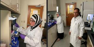 Hend Al Issa in a lab setting at central state university