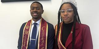 mister senior myles lacking and miss senior ariyana irving of central state university