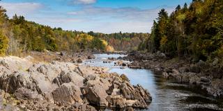 Beautiful fall scenery at a state park in the fall autumn season