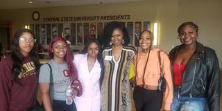 students and alumni on visiting alumni day at central state university