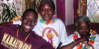 David with his mother and Grandmother celebrating his acceptance into Central State in 2009