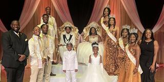 central state university royal court with leadership dressed formally