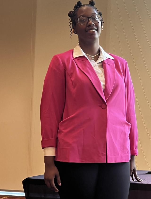 Graduating senior and Honors College student majoring in criminal justice Ashley Brown at the 14th annual Constitution Day at Central State University