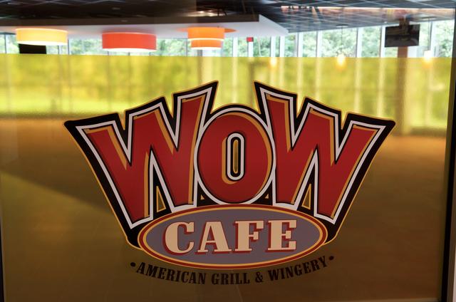 wow cafe sign on door