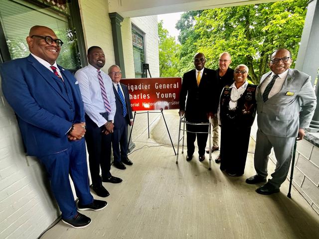 seven distinguished leaders at the charles young home