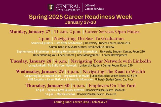 spring 2025 career readiness week flyer