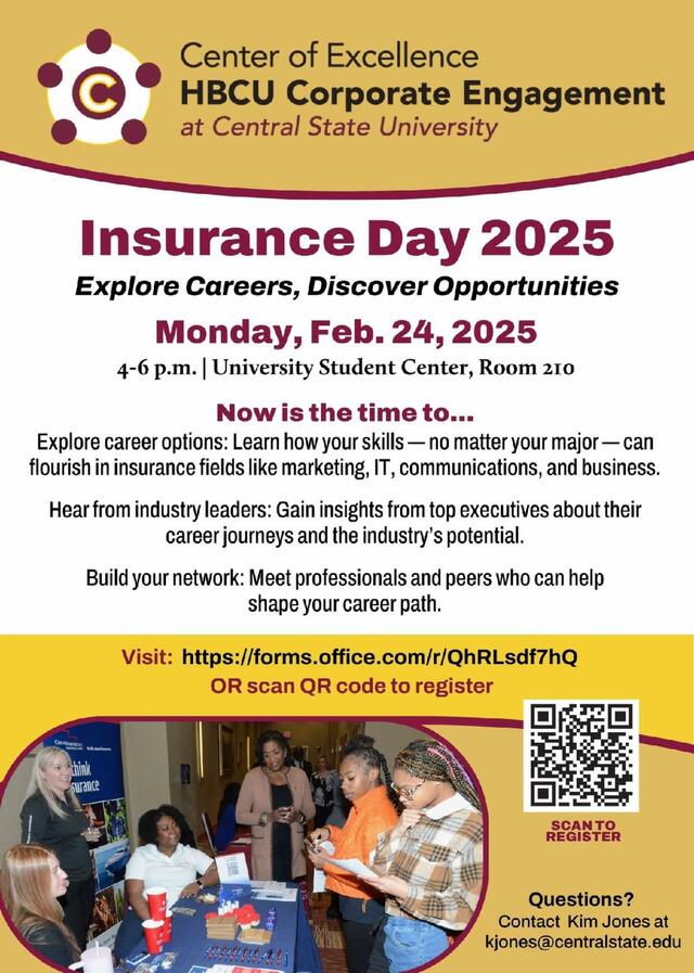 flyer for insurance day 2025 at central state university