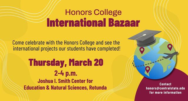 honors college spring 2025 international bazaar flyer